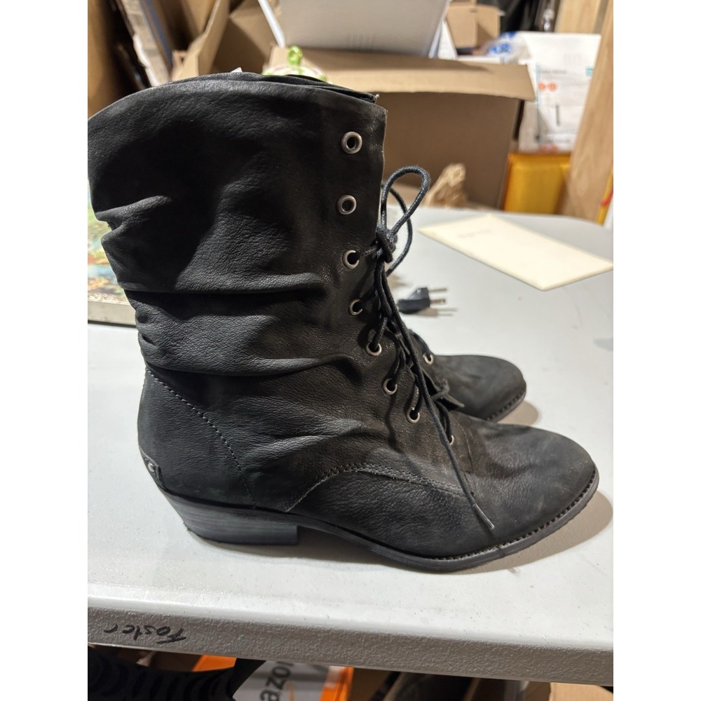 Guess Black Heels Women's Size 8 Boots Lace Up Y2K